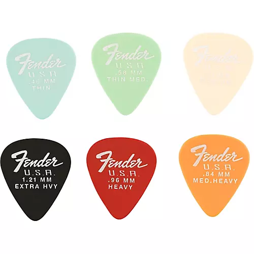 Fender 351 Shape Dura-Tone Delrin Guitar Picks 1.21 mm 12 Pack - musicians--Friend
