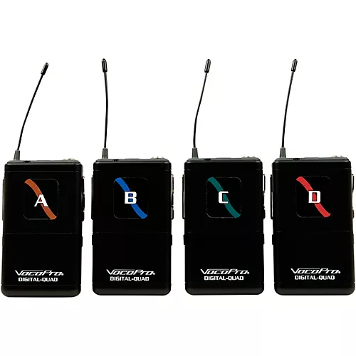 VocoPro FIELD-QUAD-B Portable 4 Lavalier Field/Camera-Mountable Wireless Microphone System, 902-927.2mHz Band 12 - musicians--Friend
