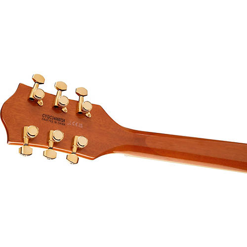 Gretsch Guitars Electromatic LTD Flame Okoume Broadkaster Double-Cut Electric Guitar With Bigsby Roundup Orange Stain - musicians--Friend