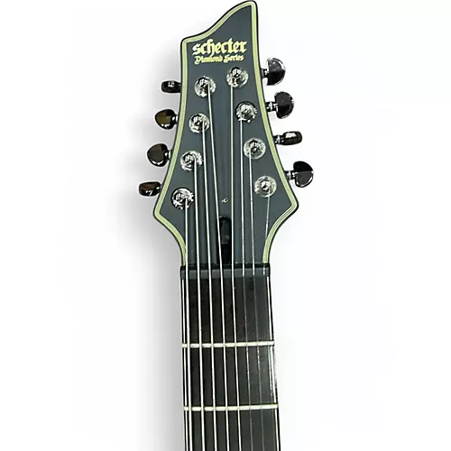 Used Schecter Guitar Research Blackjack V8 Black Solid Body Electric Guitar Black - musicians--Friend