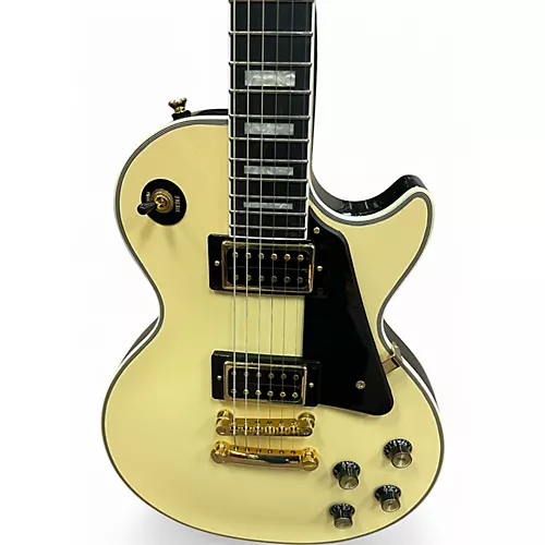 Used Epiphone Les Paul Custom Antique Ivory Solid Body Electric Guitar Antique Ivory - musicians--Friend