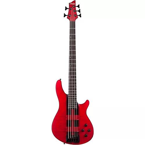 Schecter Guitar Research C-5 GT 5-String Electric Bass Guitar Satin Trans Red - musicians--Friend