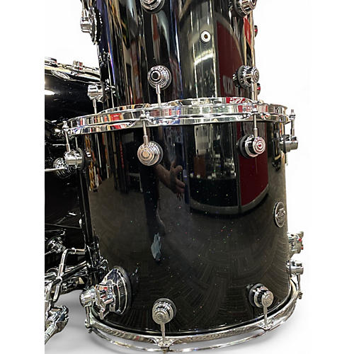 Used DW 4 Piece Performance Series Black Mirra Drum Kit Black Mirra - musicians--Friend