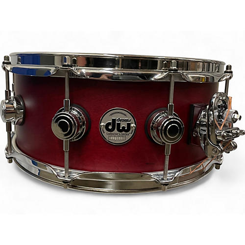 Used DW 6.5X14 Collector's Series Maple Snare Satin Red Drum Satin Red 15 - musicians--Friend