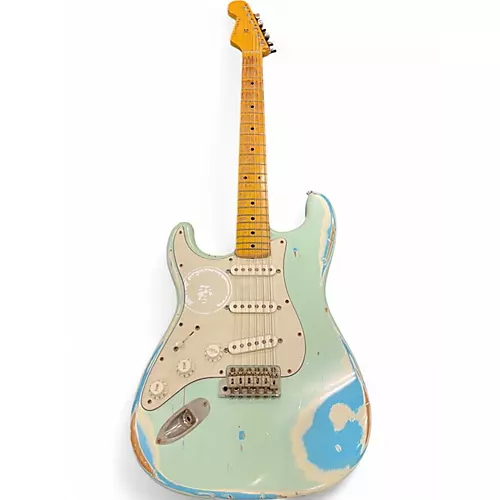 Used Nash Guitars S57 LH SSS HEAVY RELIC Blue Electric Guitar Blue - musicians--Friend