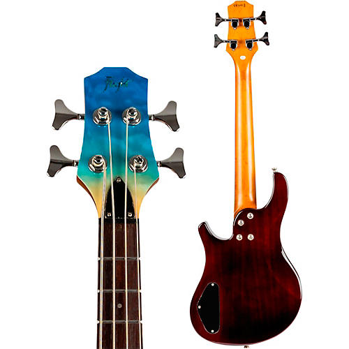 Flight Mini Bass TBL Electric Bass Guitar Transparent Blue - musicians--Friend