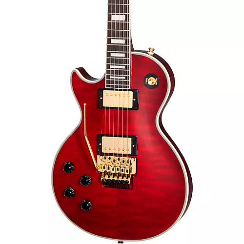 Epiphone Alex Lifeson Les Paul Custom Axcess Left-Handed Electric Guitar Ruby - musicians--Friend
