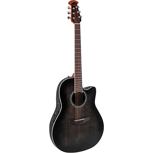 Ovation CS24P Celebrity Series Traditional Plus Mid-Depth Acoustic-Electric Guitar Nutmeg Burled Maple - musicians--Friend