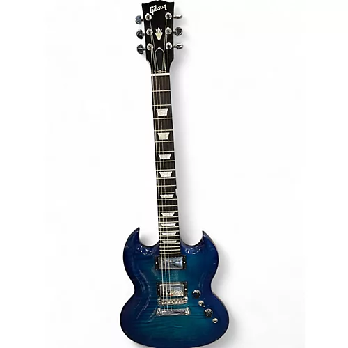 Used 2009 Gibson SG CARVED TOP AAA Ocean Blue Burst Solid Body Electric Guitar Ocean Blue Burst - musicians--Friend