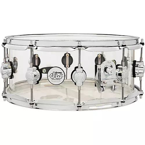 DW Design Series Acrylic Snare Drum With Chrome Hardware 14 x 6 in. Clear - musicians--Friend