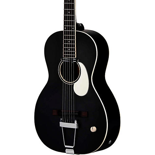 Orangewood Juniper Rubber Bridge Parlor Acoustic-Electric Guitar Black - musicians--Friend