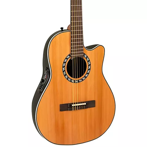 Ovation 1773AX-4-G Pro Series Mid-Depth Nylon-String Classical Acoustic-Electric Guitar Natural - musicians--Friend