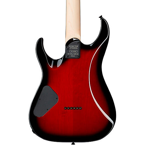 Schecter Guitar Research Custom Shop Sunset 24-6 Hipshot Electric Guitar Red Stain Black Burst - musicians--Friend