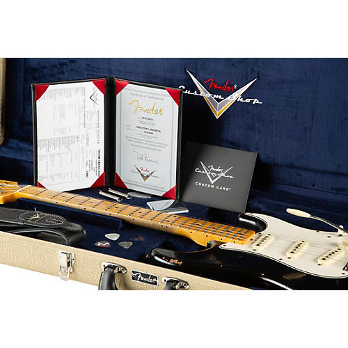 Fender Custom Shop 1958 Stratocaster Journeyman Relic Electric Guitar Masterbuilt by Todd Krause Black - musicians--Friend