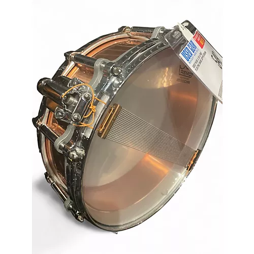 Used Pearl 5.5X14 Free Floating Snare Copper Drum Copper 10 - musicians--Friend