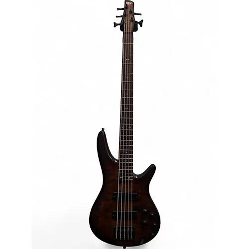 Used 2018 Ibanez SR875-BFT BROWN TOPAZ Electric Bass Guitar BROWN TOPAZ - musicians--Friend