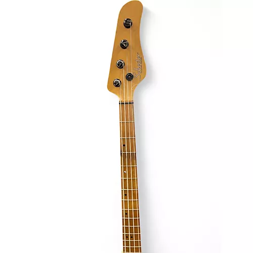 Used 2019 Schecter Guitar Research Nikki Sixx Signature White Electric Bass Guitar White - musicians--Friend