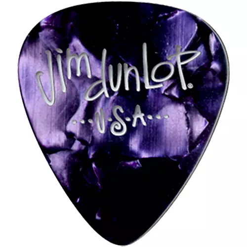 Dunlop Premium Celluloid Classic Guitar Picks 1 Dozen Purple Pearloid Medium - musicians--Friend