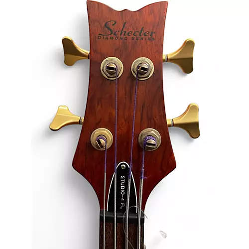 Used Schecter Guitar Research Stiletto Studio 4 String Fretless Honey satin  Electric Bass Guitar Honey satin - musicians--Friend