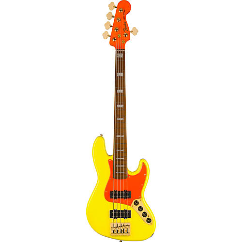 Fender MonoNeon Jazz Bass V Fluorescent Yellow - musicians--Friend