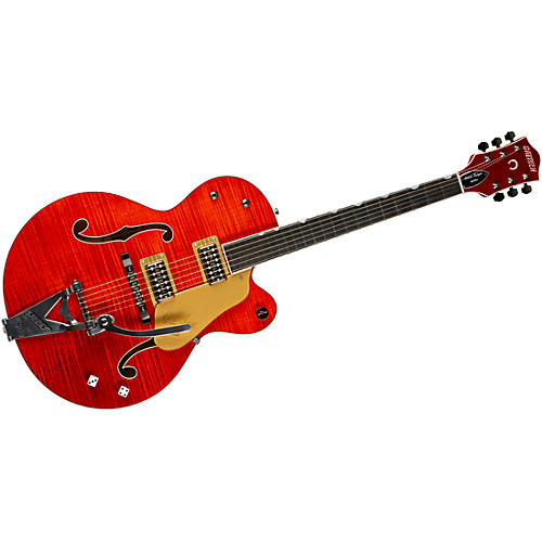 Gretsch Guitars G6120TFM-BSNV Brian Setzer Signature Nashville With Bigsby and Flame Maple Orange Stain - musicians--Friend