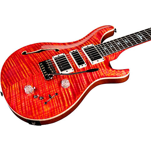 PRS Private Stock Special Semi-Hollow Electric Guitar Raspberry Lemon Stripe - musicians--Friend