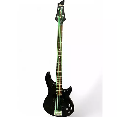 Used Schecter Guitar Research Omen 4 String Black Electric Bass Guitar Black - musicians--Friend