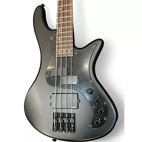 Used Schecter Guitar Research STILETTO-4 STEALTH Satin Black Electric Bass Guitar Satin Black - musicians--Friend