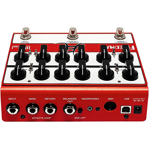 Friedman IRJ Dual Tube Jake E Lee Signature Dual-Tube Preamp DI+IR Dual-Channel 12AX7 Tubes Effects Pedal Red and White - musicians--Friend