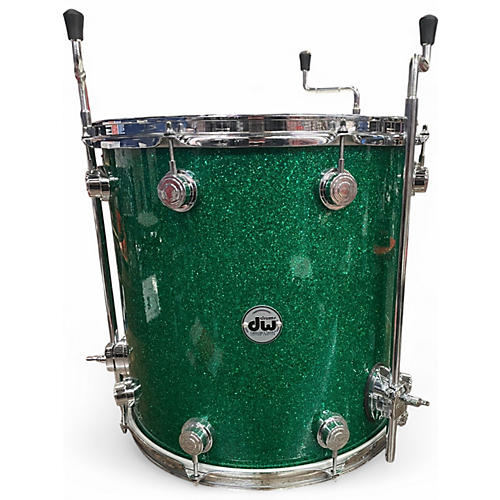 Used DW 3 Piece Collector's Series GREEN GLASS CHROME Drum Kit GREEN GLASS CHROME - musicians--Friend