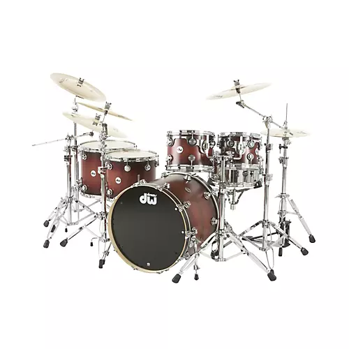DW Collector's Series Satin Specialty 5-Piece Shell Pack Tobacco Burst Chrome Hardware - musicians--Friend