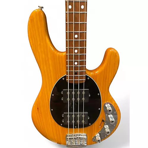 Used 2019 Ernie Ball Music Man STINGRAY BFR 4STRING Trans Amber Electric Bass Guitar Trans Amber - musicians--Friend
