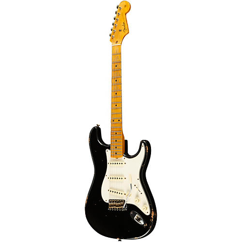 Fender Custom Shop 1958 Stratocaster Journeyman Relic Electric Guitar Masterbuilt by Todd Krause Black - musicians--Friend