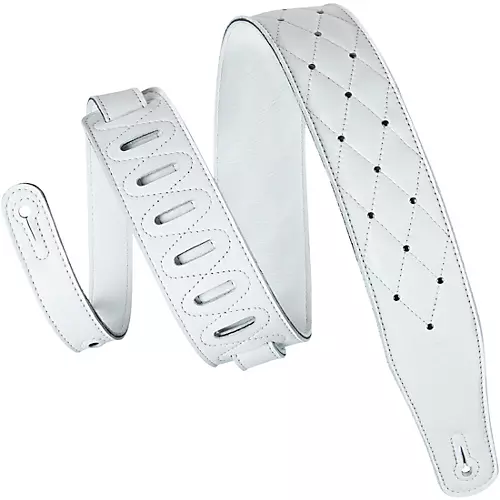 Levy's MG26DS 2.5'' White Garment Leather Guitar Strap - musicians--Friend