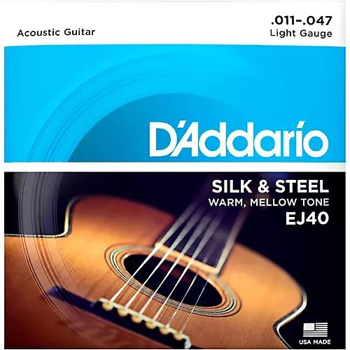 D'Addario EJ40 Silk and Steel Ball End Acoustic Folk Guitar Strings - musicians--Friend