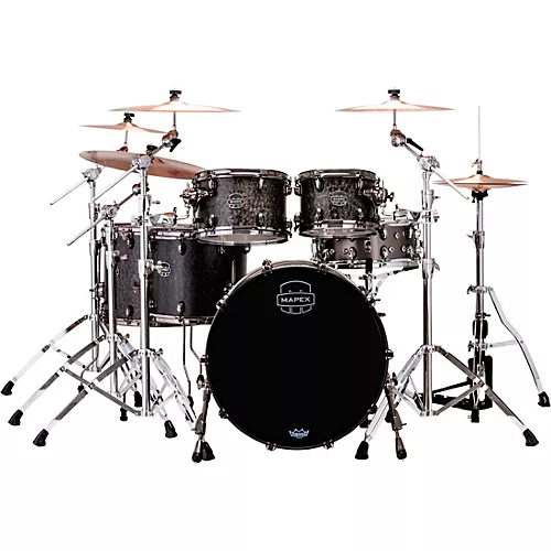 Open-Box Mapex Saturn V Exotic Edition 5-Piece Studioease Shell Pack Condition 1 - Mint Flat Black Maple Burl - musicians--Friend
