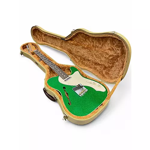 Used Fender TELECASTER BUILD HOODOO BODY SPARKLE GREEN Hollow Body Electric Guitar SPARKLE GREEN - musicians--Friend