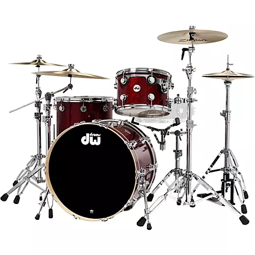DW SSC Collector's Series 3-Piece FinishPly Shell Pack With Chrome Hardware Ruby Glass - musicians--Friend