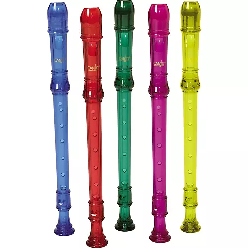 Canto One-Piece Translucent Soprano Recorder with Baroque Fingering Transparent Red - musicians--Friend