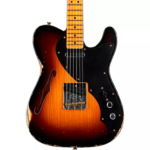 Fender Custom Shop Limited-Edition Blackguard Telecaster Thinline Relic Electric Guitar Wide Fade 2-Color Sunburst - musicians--Friend