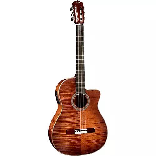 Cordoba Fusion 12 Exotic Top Nylon-String Classical Acoustic-Electric Guitar Cinnamon Burst - musicians--Friend