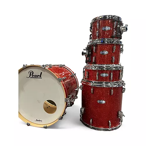 Used Pearl 5 Piece MASTERS MAPLE COMPLETE BURNT COPPER Drum Kit BURNT COPPER - musicians--Friend