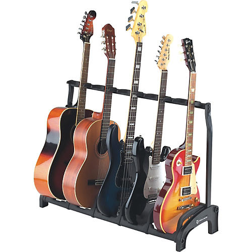 K&M Guardian 5-Guitar Stand Rack-style (5 Guitars) Black - musicians--Friend