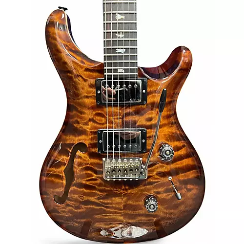 Used 2024 PRS Wood library Custom 24 Semi-Hollow 10 top copperhead burst Hollow Body Electric Guitar copperhead burst - musicians--Friend