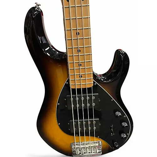 Used 2013 Ernie Ball Music Man Stingray HH 5 String Tobacco Sunburst Electric Bass Guitar Tobacco Sunburst - musicians--Friend