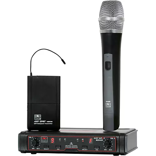 Galaxy Audio EDXR/HHBPV Dual-Channel Wireless Handheld and Lavalier System Band D Black - musicians--Friend