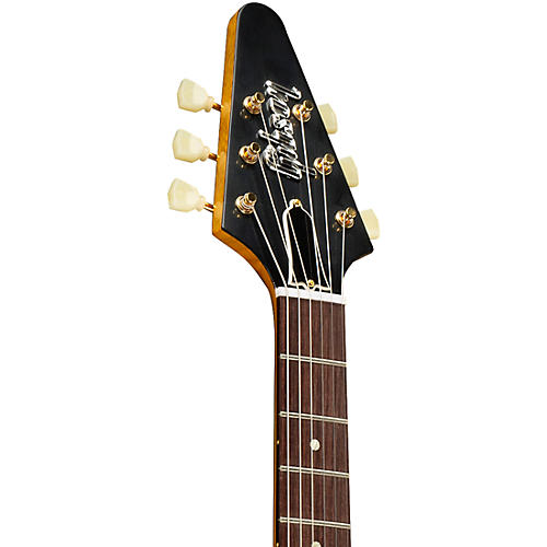 Gibson Custom 1958 Korina Flying V White Pickguard Electric Guitar Natural - musicians--Friend