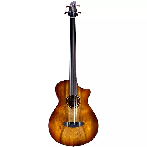 Breedlove Pursuit Exotic S CE Fretless Concerto Acoustic-Electric Bass Amber Burst - musicians--Friend
