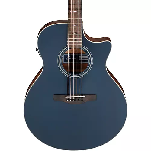 Ibanez AE100 Grand Auditorium Acoustic-Electric Guitar Dark Tide Blue Flat - musicians--Friend