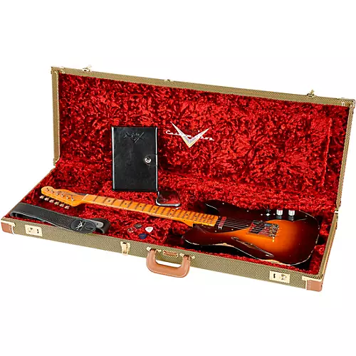 Fender Custom Shop Limited-Edition Blackguard Telecaster Thinline Relic Electric Guitar Wide Fade 2-Color Sunburst - musicians--Friend